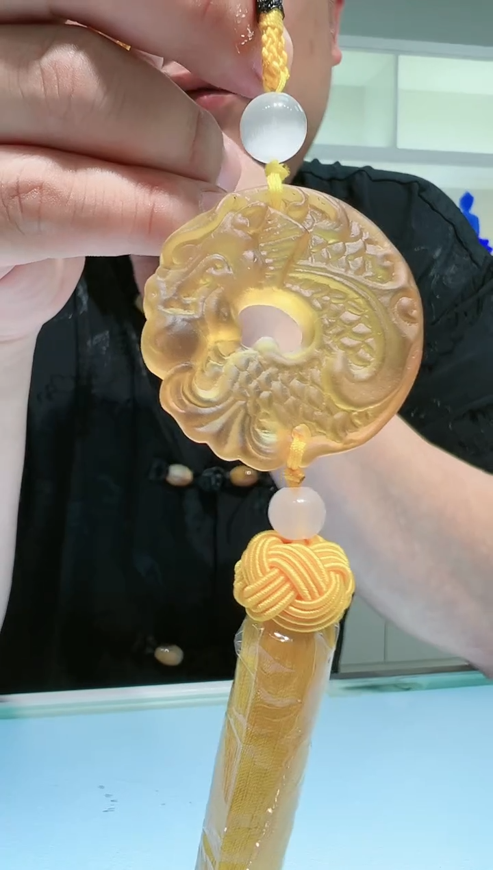 【闪购商品】茶宠古法琉璃鱼化龙车挂