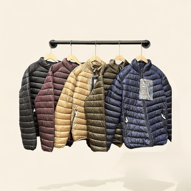 秋冬季纯色立领保暖棉衣外套轻薄户外男款休闲