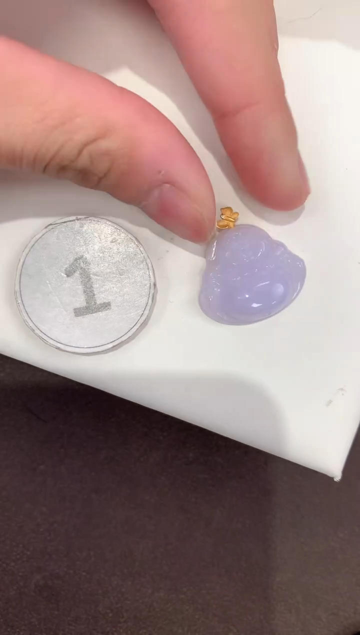 颈饰18K金镶嵌翡翠天然缅甸A货翡翠