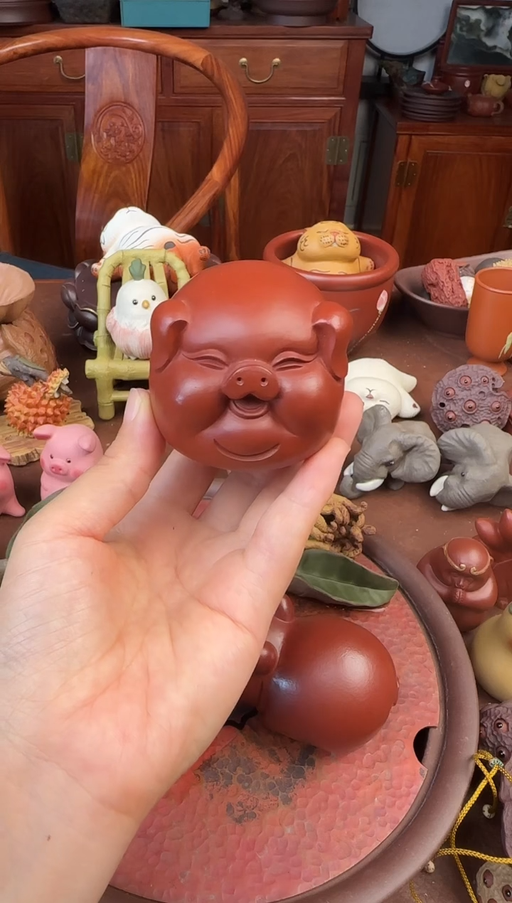 紫砂茶宠紫砂猪头