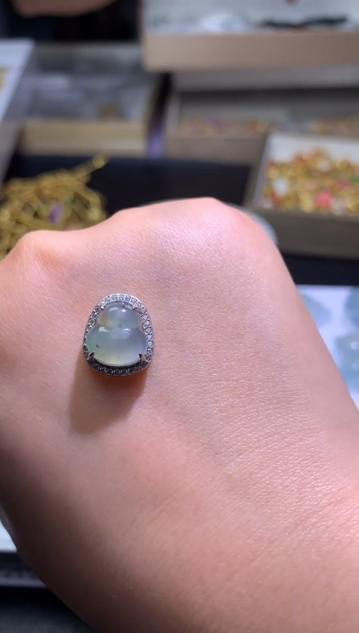 翡翠银S925镶嵌颈饰净货