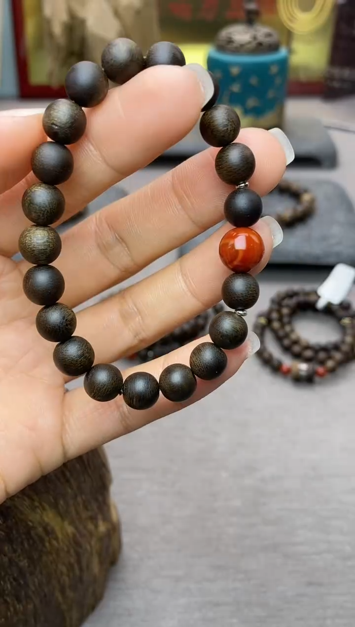 【闪购商品】沉香手串单圈越南芽庄白棋楠0.8 沉水