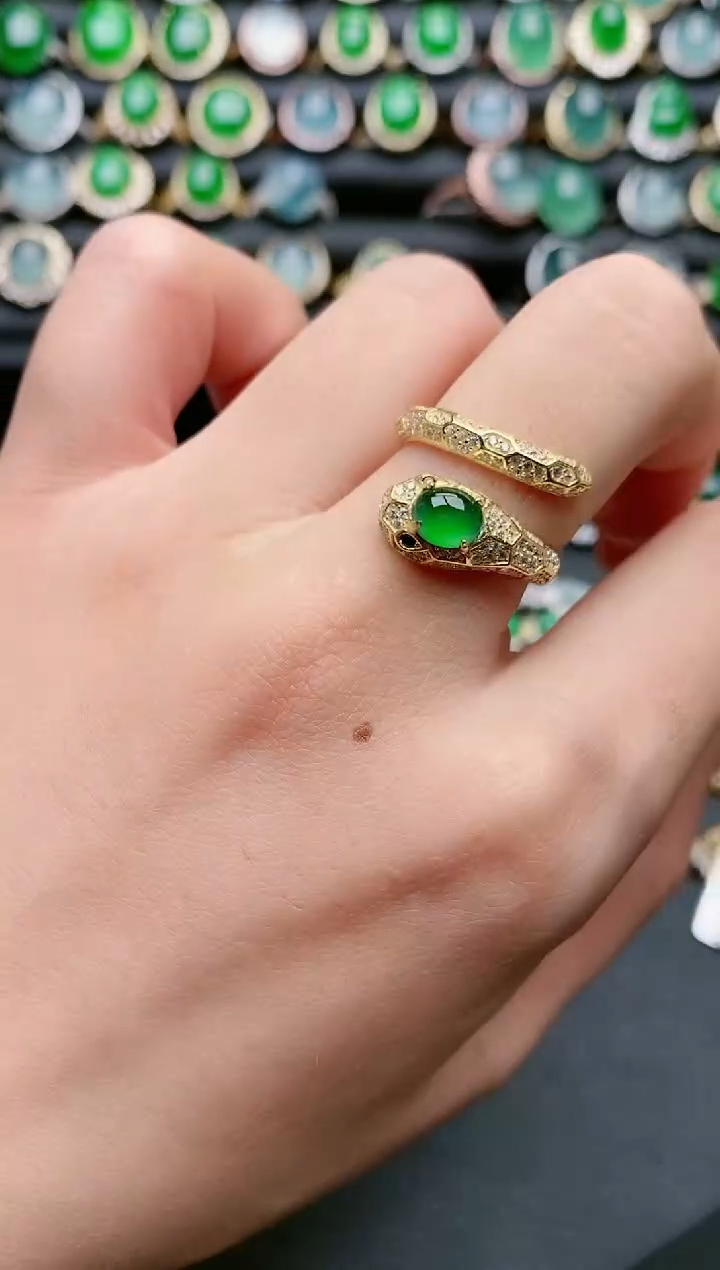 【闪购商品】翡翠戒指银S925镶嵌111111