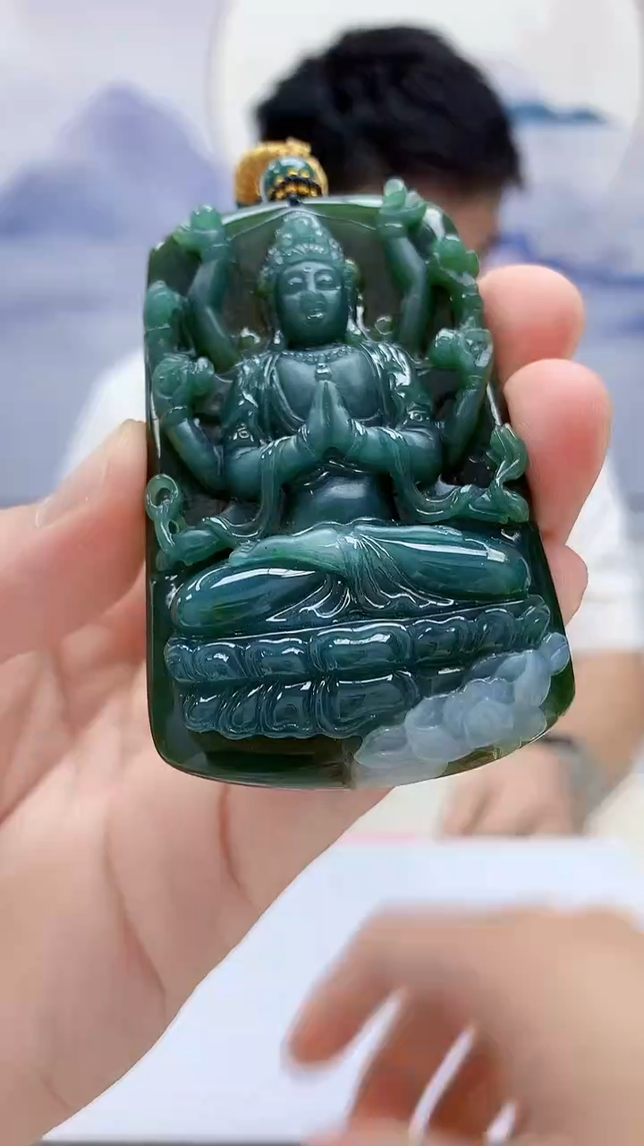 定制翡翠未镶嵌5028bb-毛货挂件110