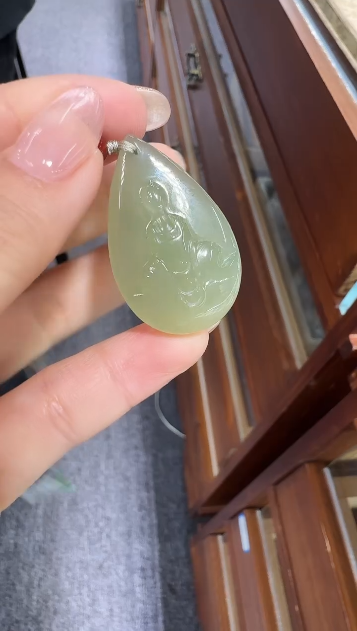 颈饰未镶嵌和田玉悟道吊坠/配绳