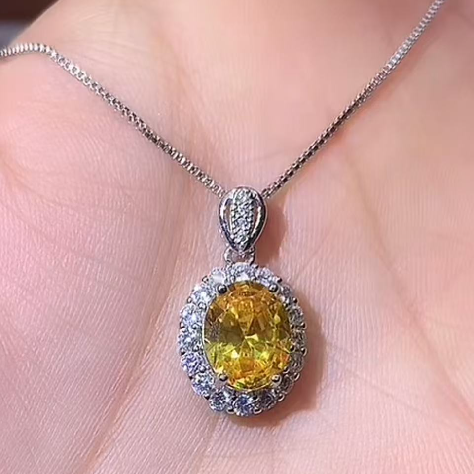 碧玺黄吊坠白810