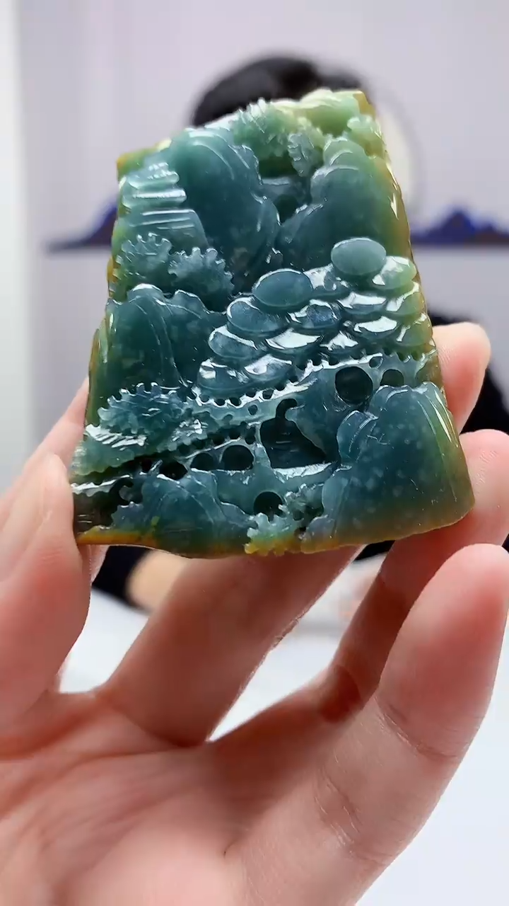 【闪购商品】定制翡翠未镶嵌4917zm-毛货挂件山水117