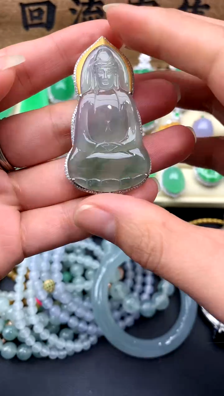 【闪购商品】翡翠颈饰18K金镶嵌333-中国好珍宝