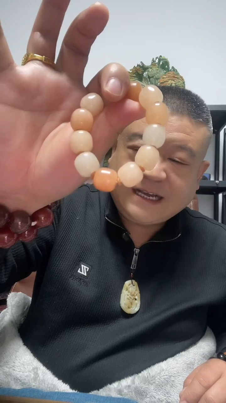 未镶嵌手串石英质玉金丝玉老型珠单圈手串