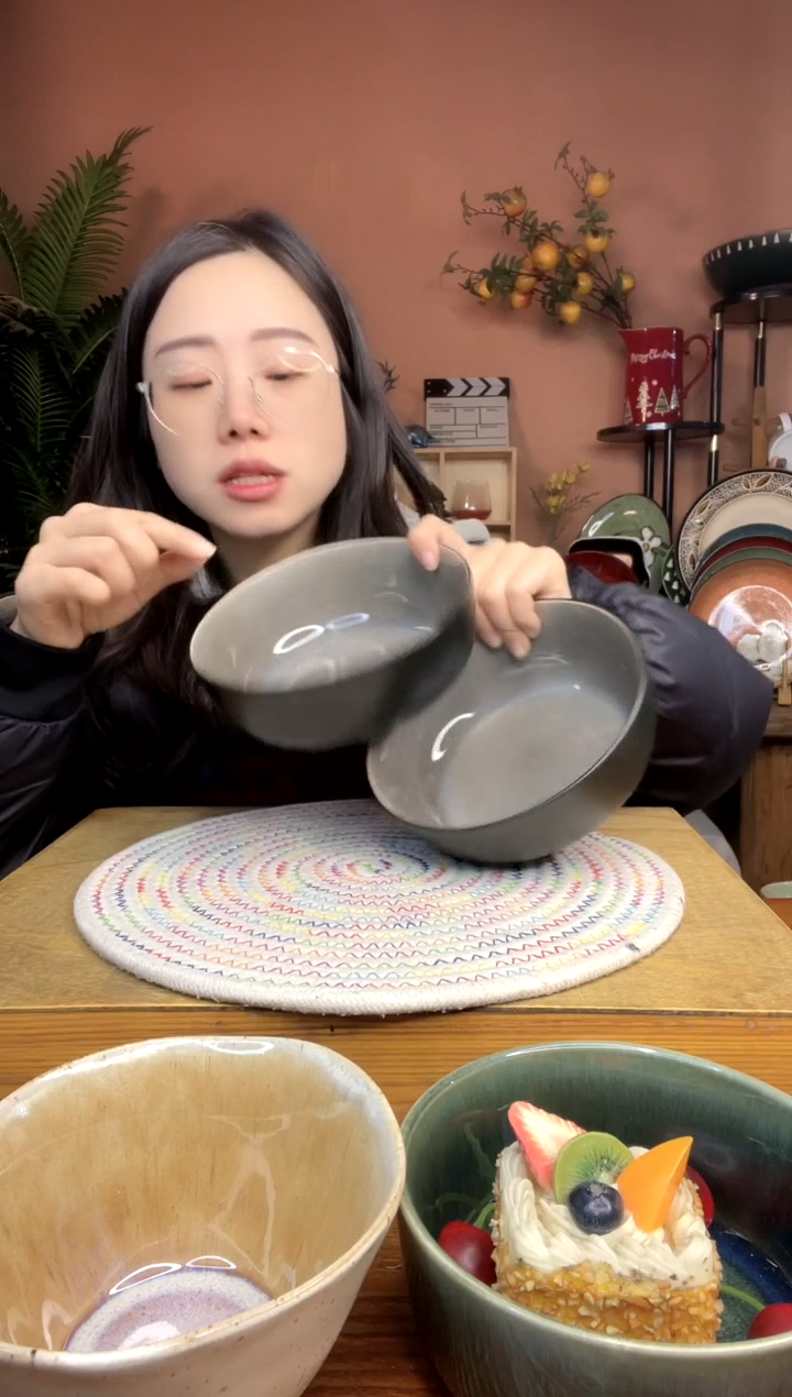 陶瓷6.5英寸浅灰色面碗 2件 微瑕疵