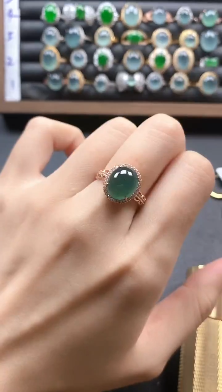 银S925镶嵌戒指翡翠51151