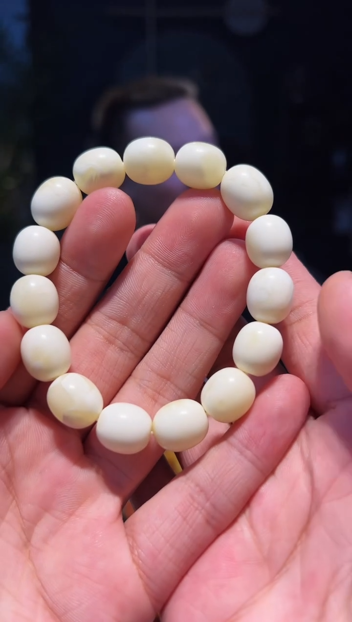 【闪购商品】蜜蜡手串未镶嵌枣蜡瓷白