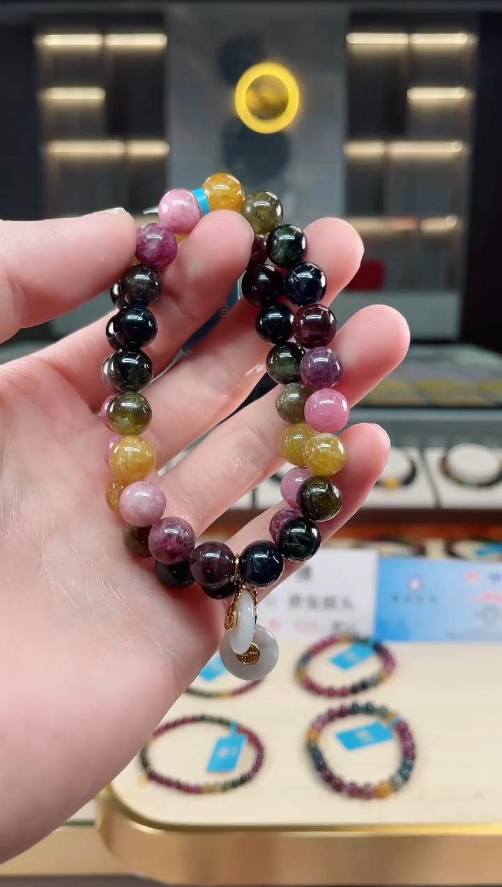 【闪购商品】碧玺单圈手串9mm+未镶嵌（多样性发一条）xion
