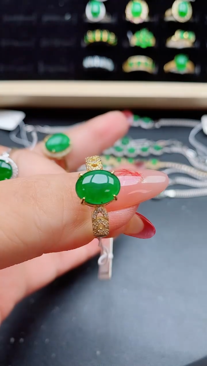 【闪购商品】翡翠戒指银S925镶嵌508508