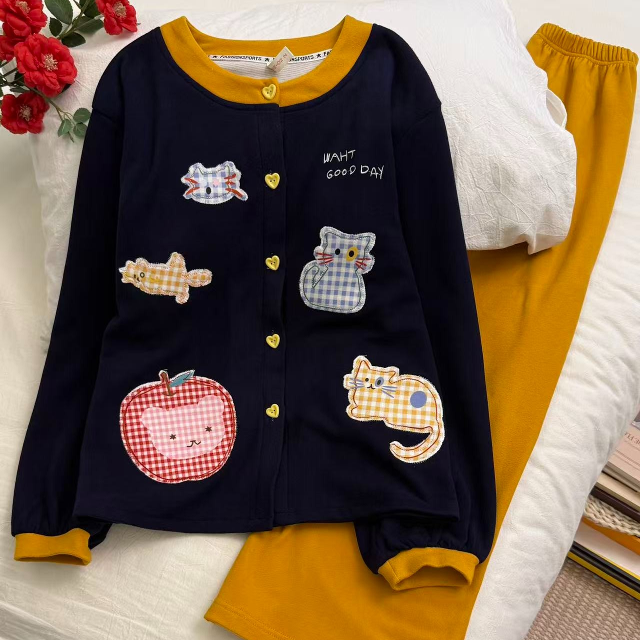 2025年新款爆款休闲女装加绒加厚保暖女款睡衣气质减龄家居服套装