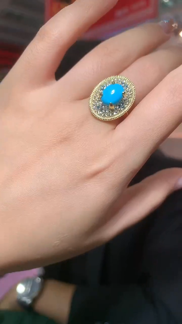 银S925镶嵌绿松石戒指【宝石世家严选】