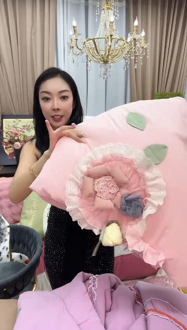 醋酯纤维绒甜心花朵粉