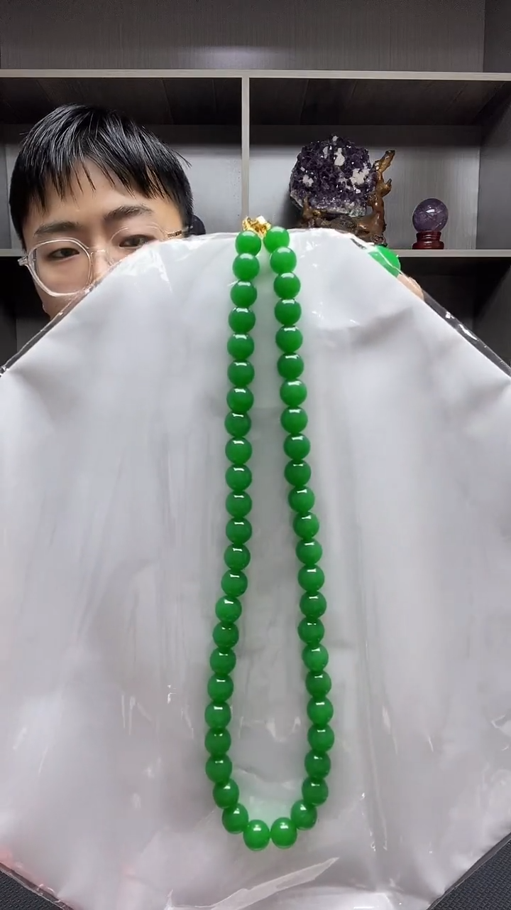 翡翠14K金镶嵌项链项链