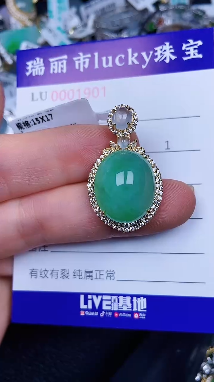 颈饰银S925镶嵌翡翠1901