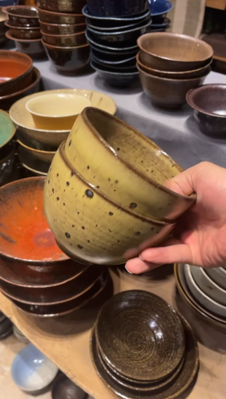 【闪购商品】瓷片760粗陶黄长相思米饭碗2个