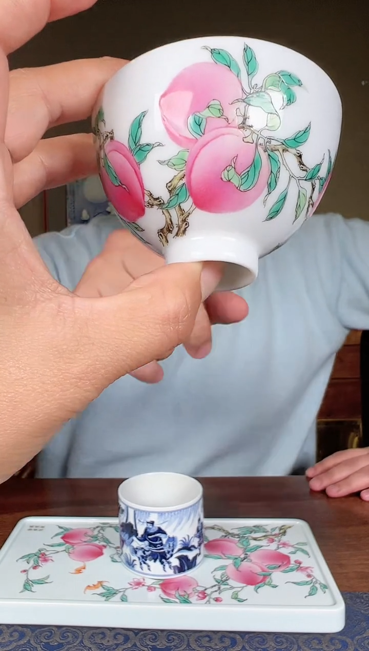 【闪购商品】徐窑五桃鸡心杯啊