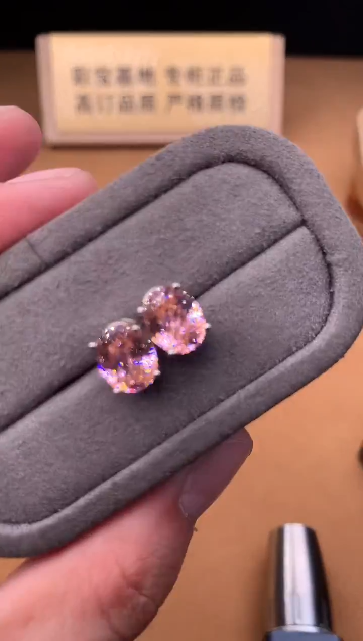 银S925镶嵌耳饰碧玺2222