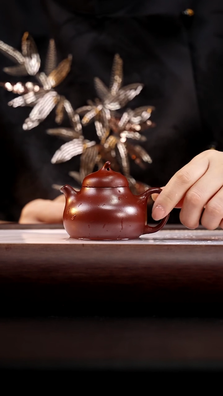 茶壶紫砂红皮龙茄瓜