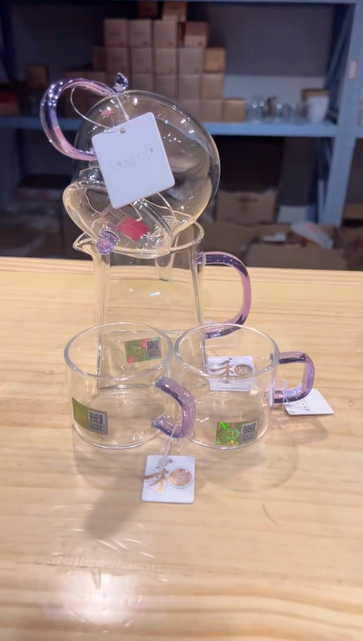 禾器-青云壶-浅紫色+瀚然浅紫+清禾杯浅紫2只