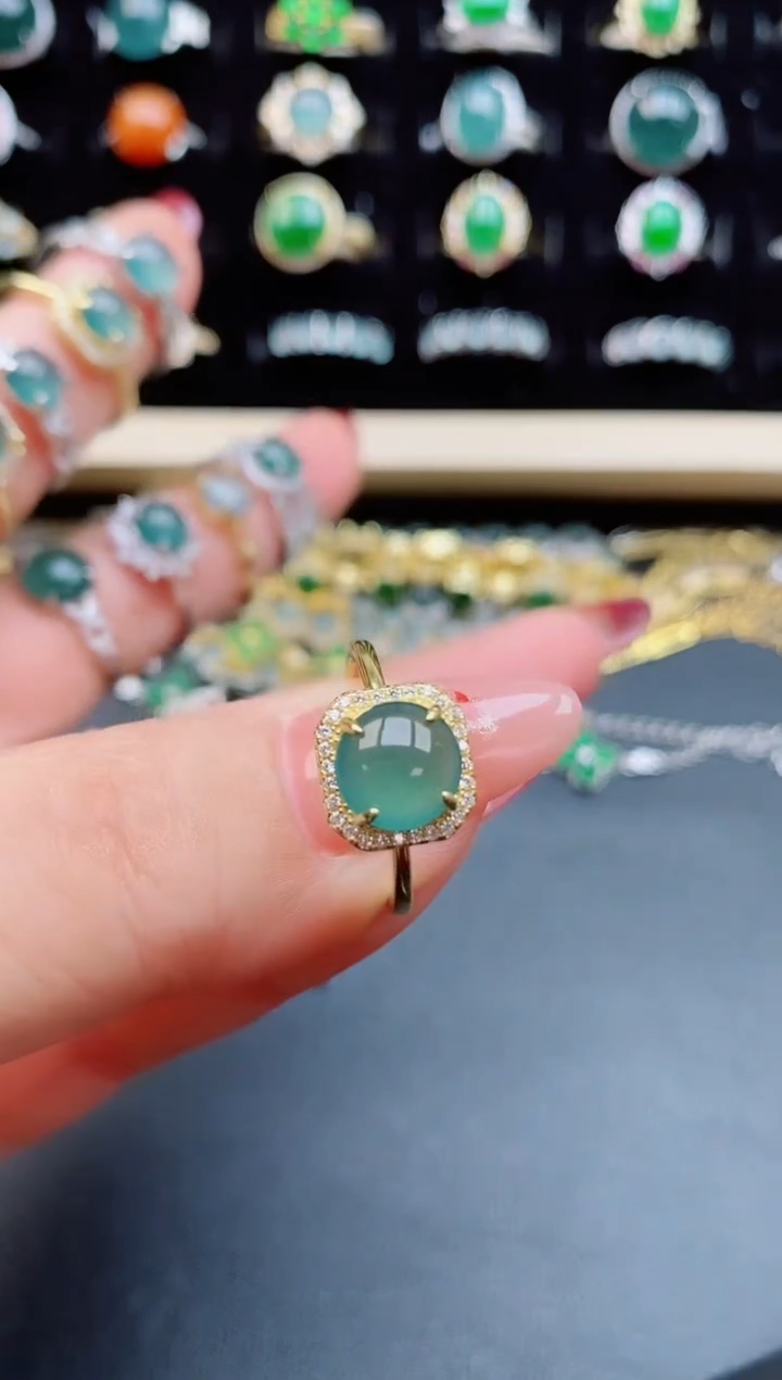 【闪购商品】翡翠戒指银S925镶嵌50805