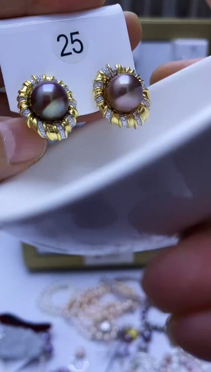 银S925镶嵌耳饰淡水珍珠25
