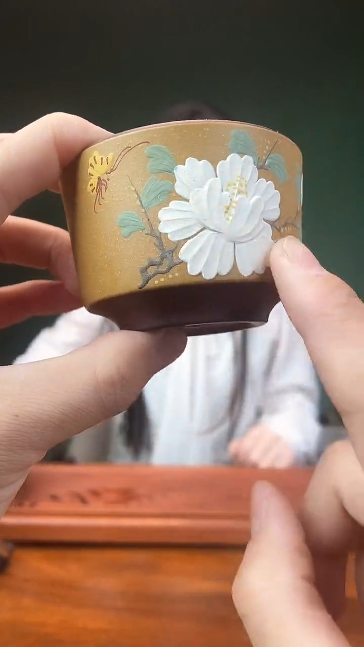 【闪购商品】紫砂茶壶见升茶器  主人杯 玉兰花