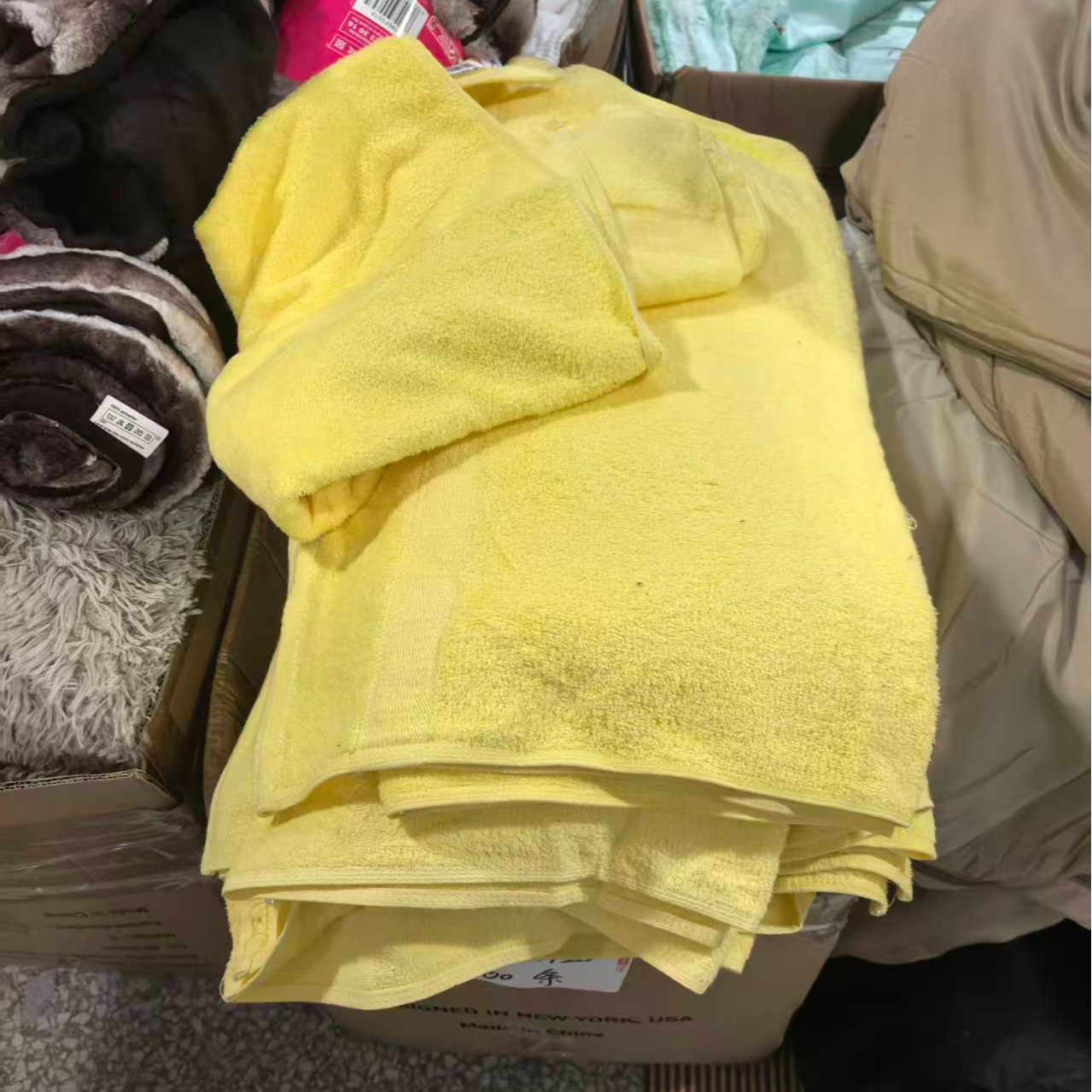 《厚广家》3楼60×120黄色全棉浴巾 发1张350g