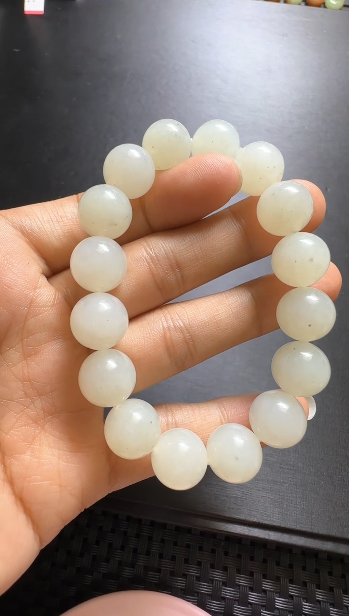 【闪购商品】和田玉手链未镶嵌新疆和田玉天泰卡12手串