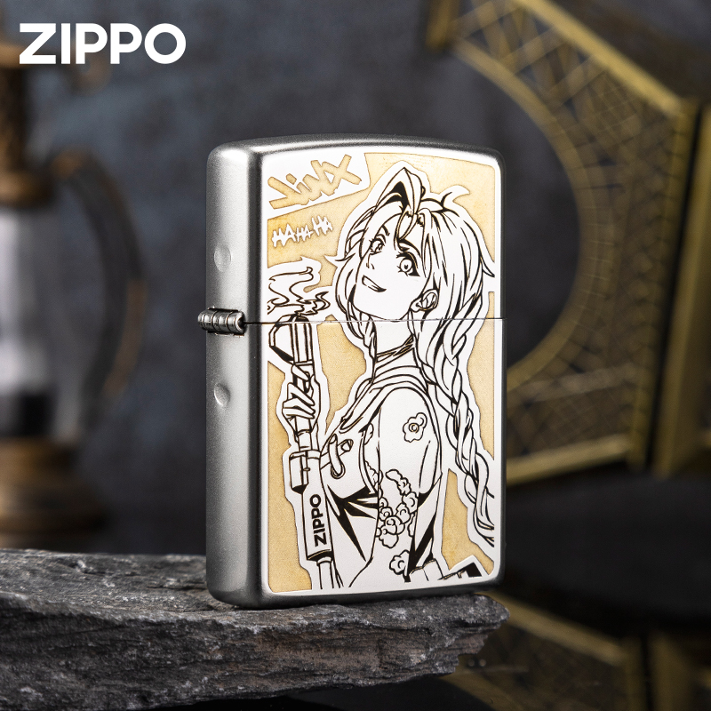 ZIPPO/之宝打火机暴走萝莉金克丝-精雕做旧官方正品打火机-DYX1H1