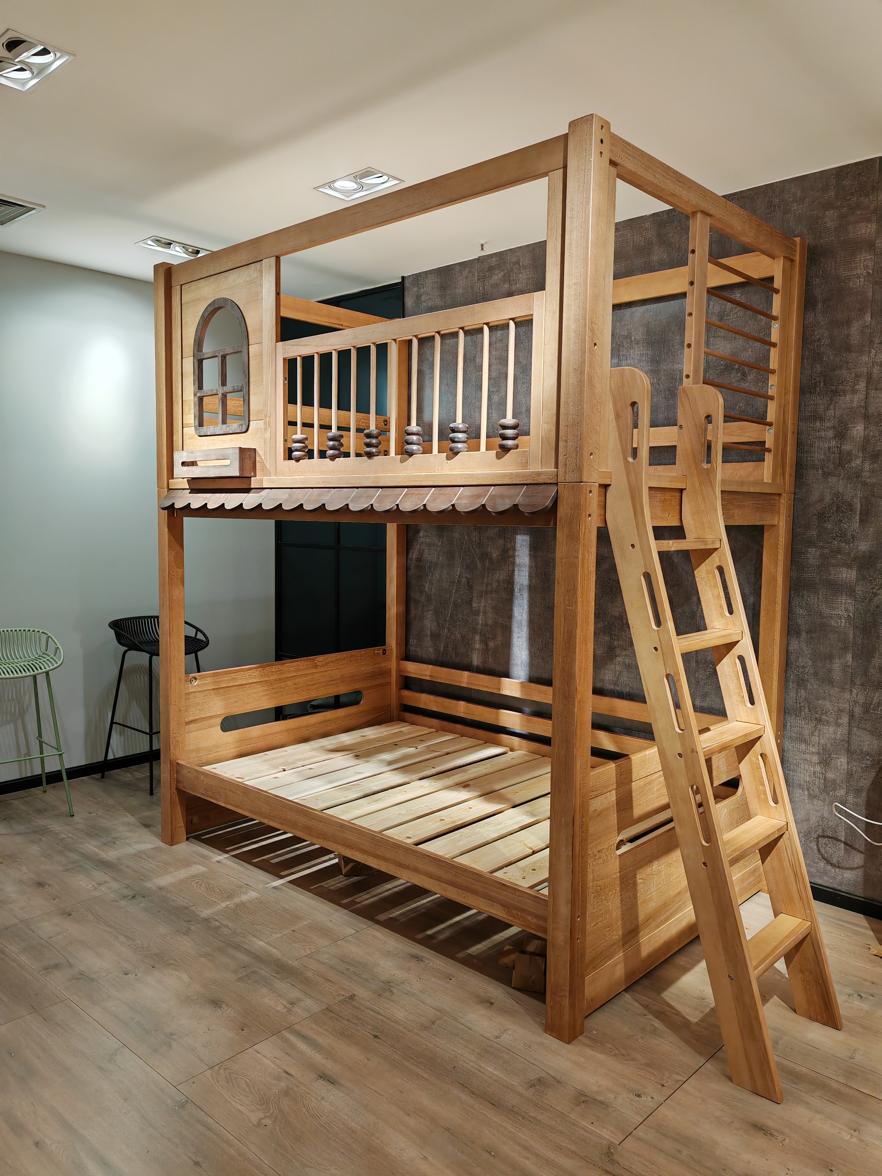 实木床上下铺全实木双层床上下同宽床树屋床儿童床两层床高箱床