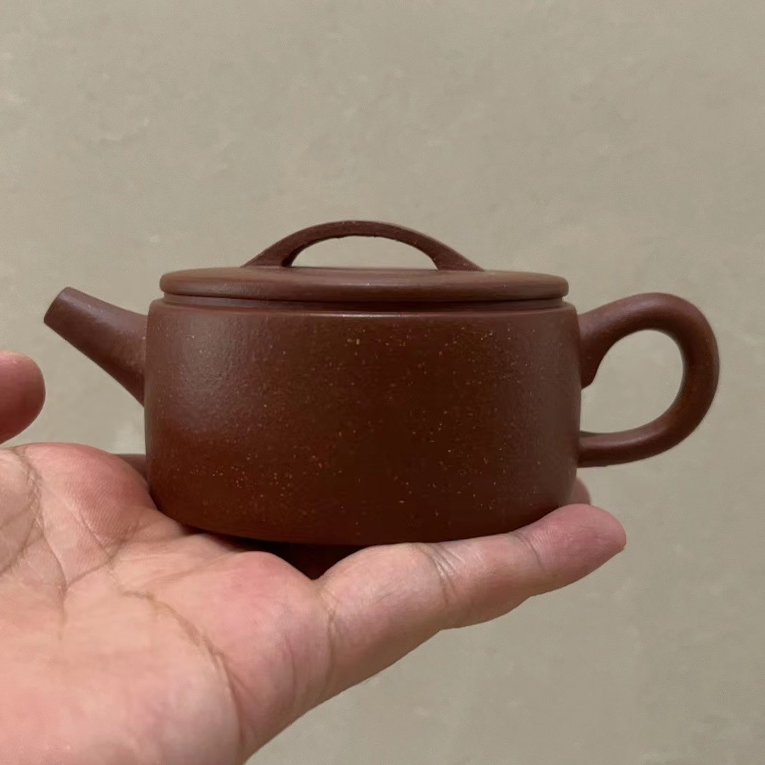 国工吴超作品 扁汉瓦 红降坡 150ml 手工