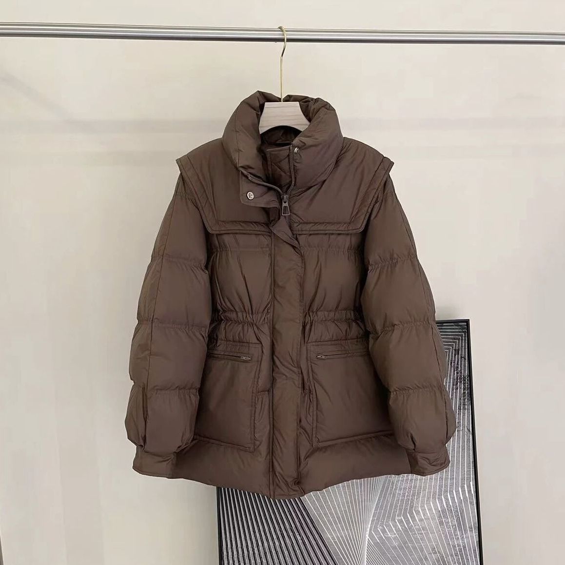 波司澄鸭绒羽绒服冬新款韩版收腰立领显瘦中长款羽绒服外套时尚保