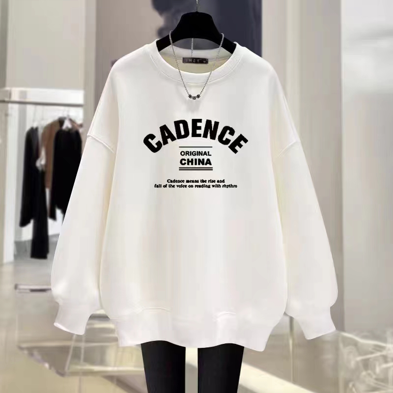 加绒加厚圆领卫衣男女同款宽松版加绒外套卫衣衣长73厘米左右