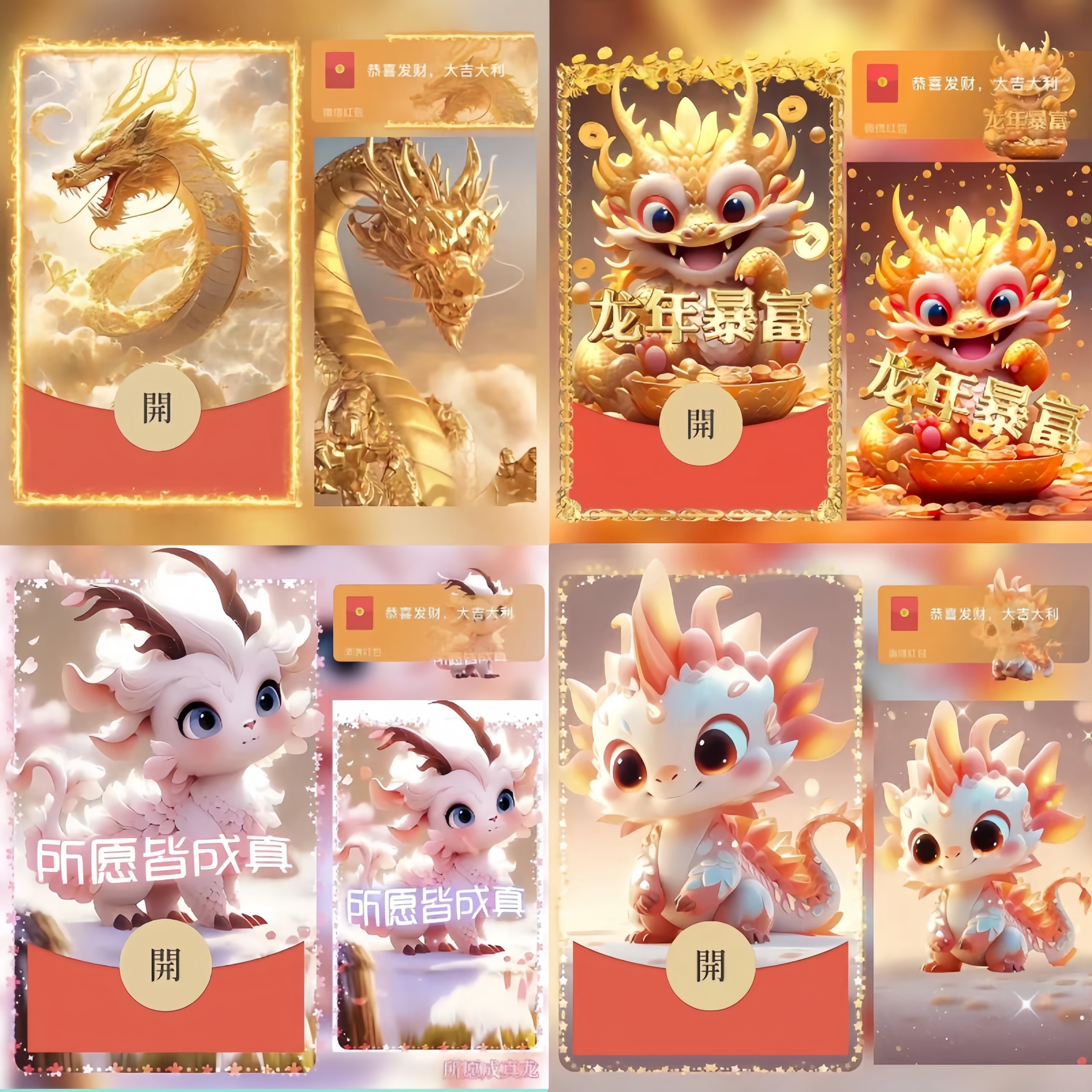 2024龙年设计 龙系列 动态制作红包封面 新年新春爆款自动