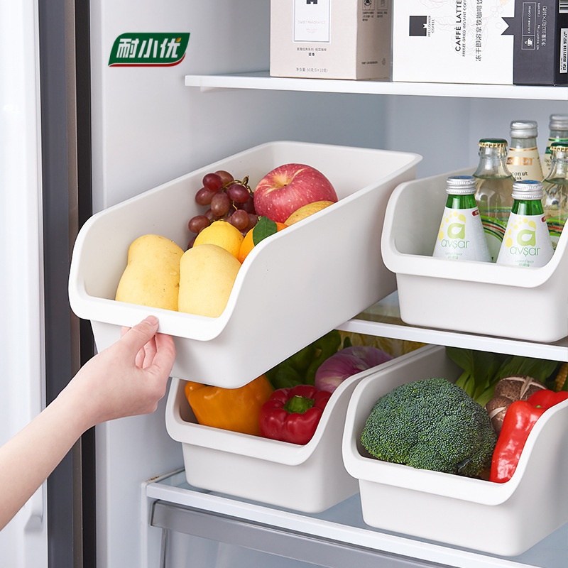 家用冰箱收纳盒日式橱柜储物盒零食桌面长方形置物盒厨房用