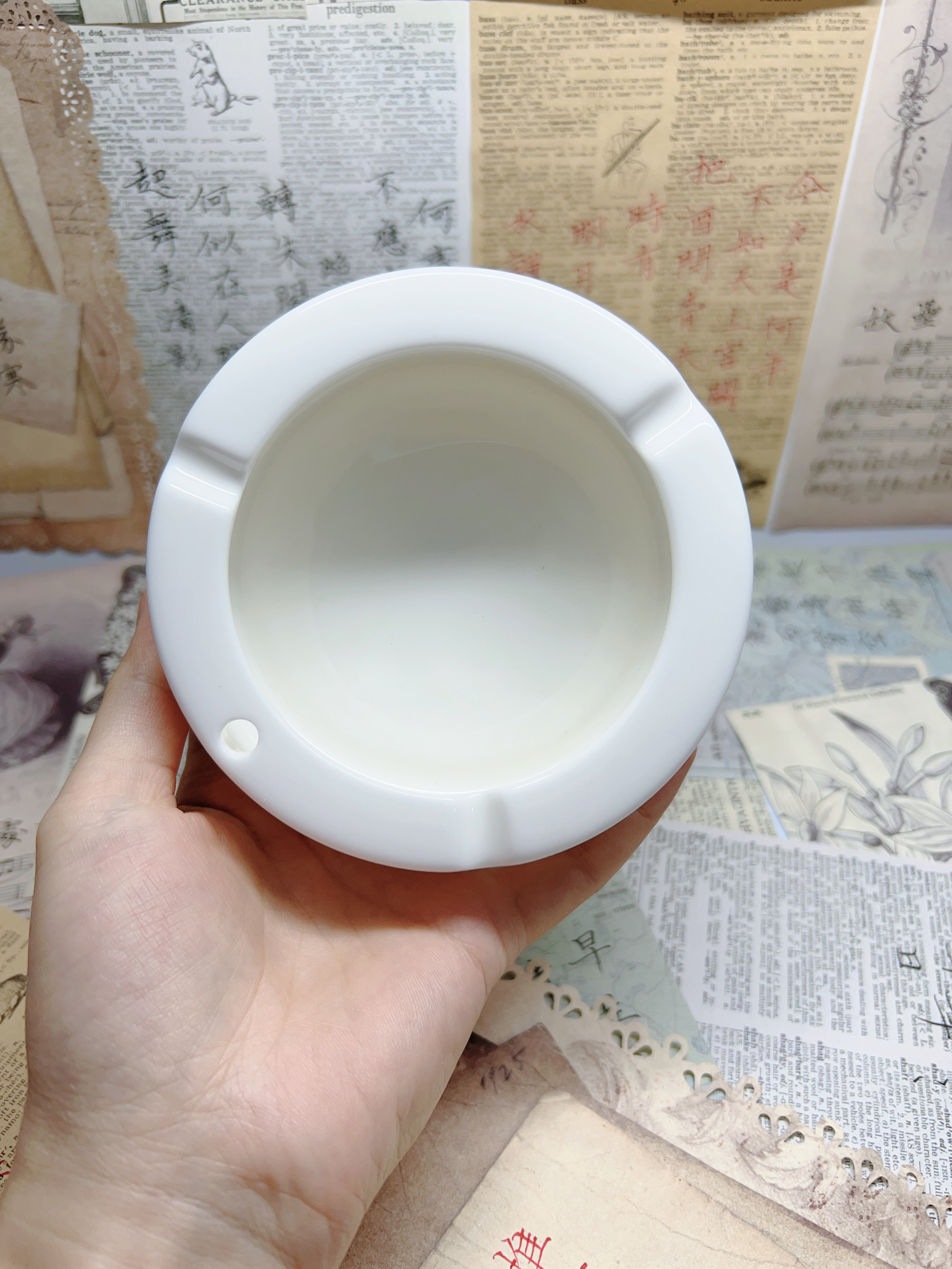 手写定制国风陶瓷烟灰缸创意时尚防风客厅家用办公室烟灰缸