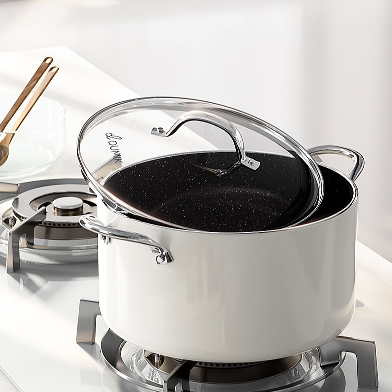 汤锅家用钛煮锅陶瓷不粘锅炖锅双耳奶锅蒸锅燃气电磁炉搪瓷