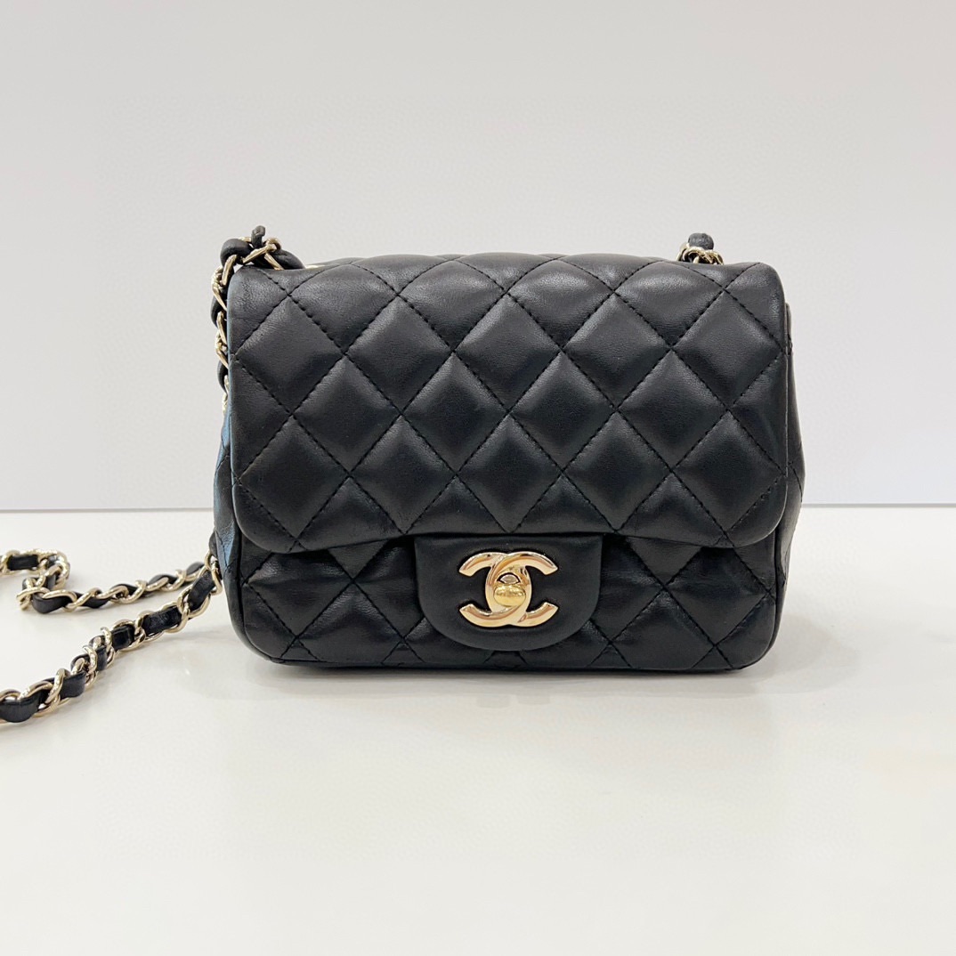 95新 Chanel/香奈儿 7姐福利/黑金羊 方胖子 链条包 98新