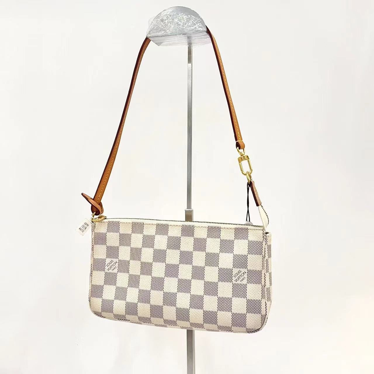 95新 LouisVuitton/路易威登 7姐福利/白棋盘格 大麻将 腋下包