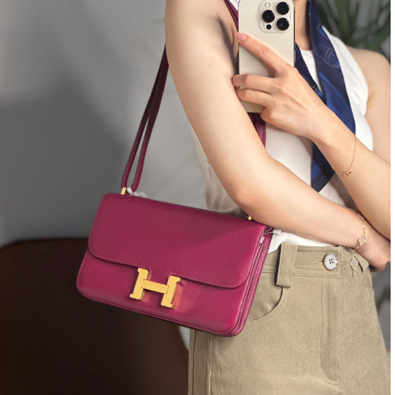 95新 Hermes/爱马仕 7姐专场/糖果紫金扣 康康 elan