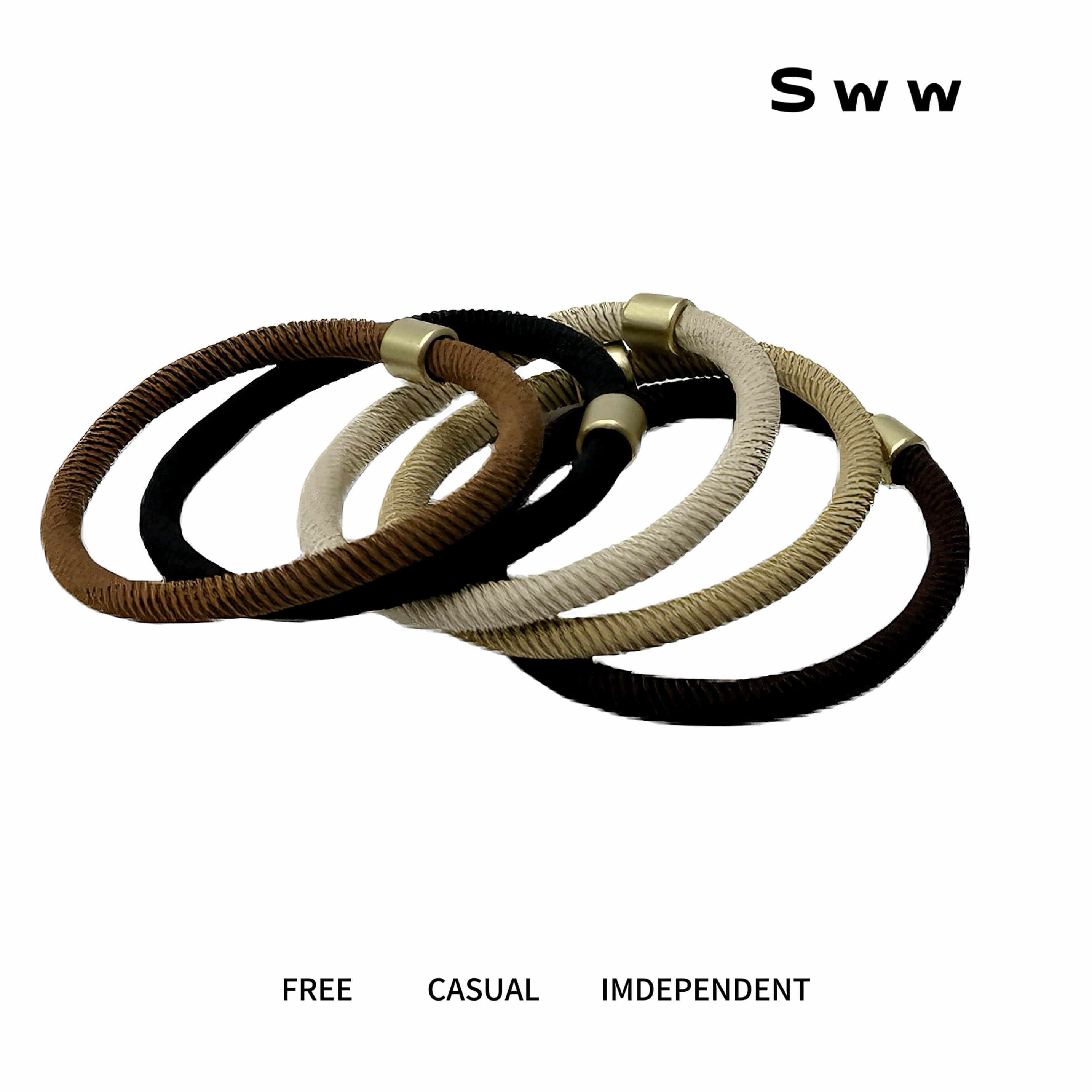 SWW5根装 高弹美拉德高弹力简约老钱风发圈高马尾时尚百搭发圈