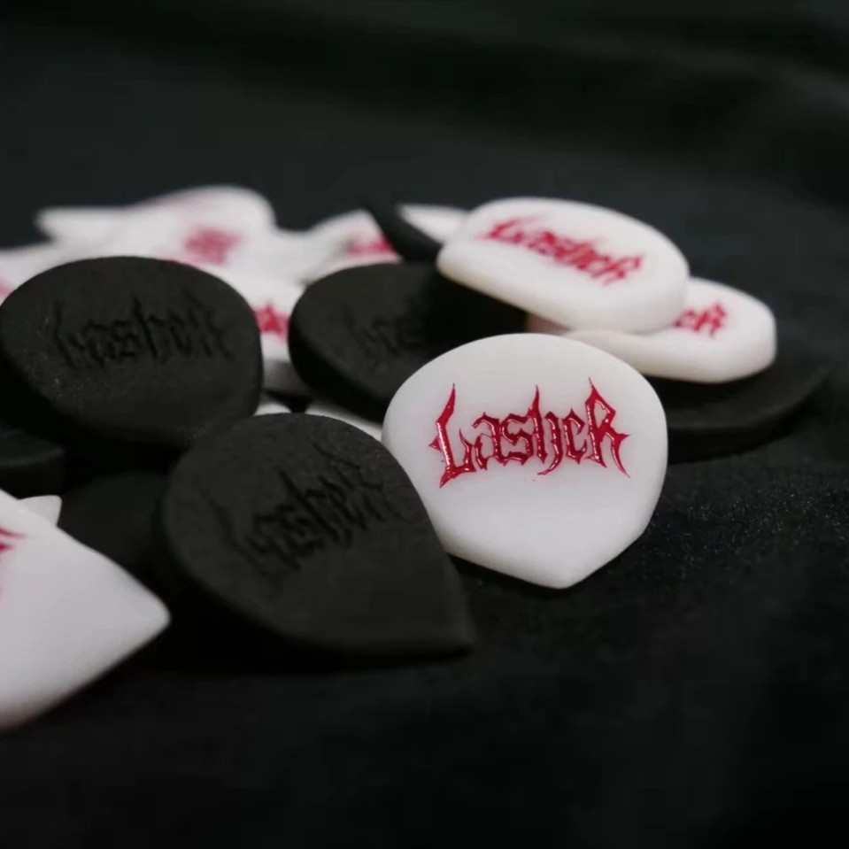 手工翘角速弹拨片5mm（2片装）耐磨设计白色黑色磨砂