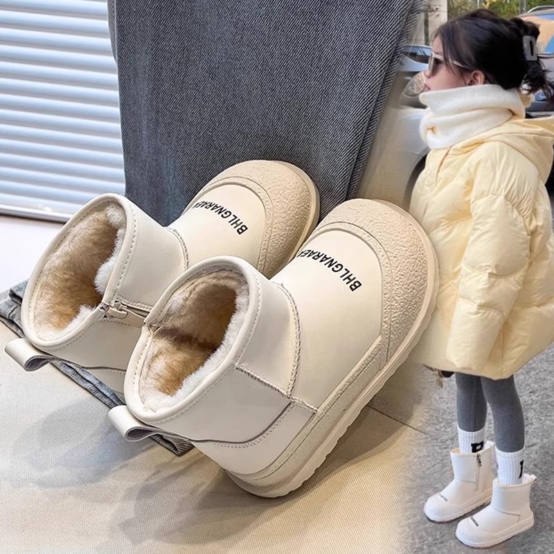 回力瑞女童雪地靴秋冬季加绒加厚保暖儿童棉鞋女宝短靴鞋子