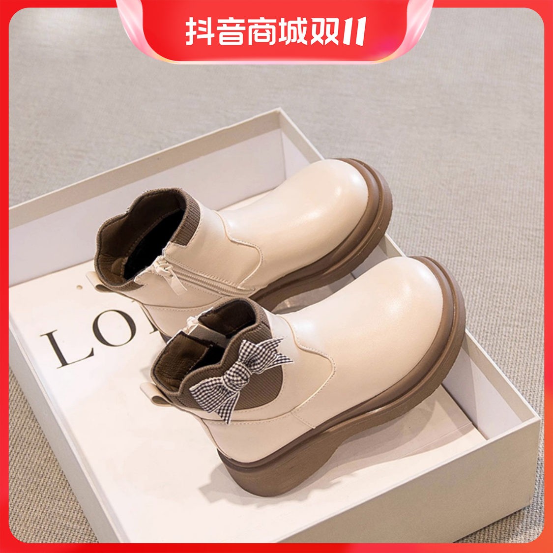 回力瑞女童鞋短靴2023秋冬儿童马丁靴女宝宝加绒靴子公主二棉鞋子