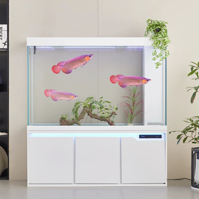 超白龙鱼缸客厅家用隔断中小型落地懒人免换水带柜水族箱新款15